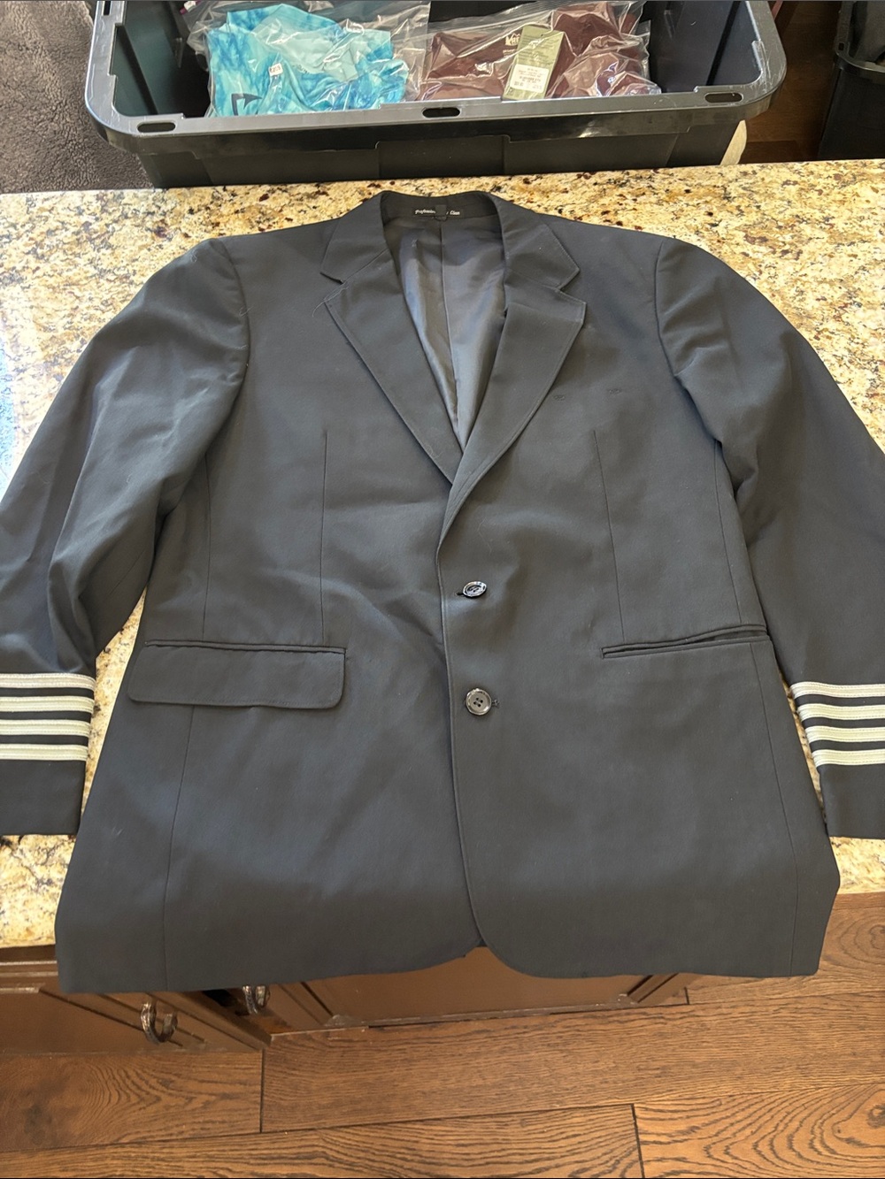 Men's Dark Navy Pilot Jacket with Sleeve Stripes